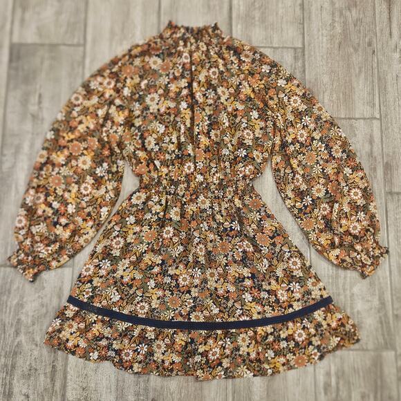 Lost + Wander Dress Womens Size XS Flower Power Mini Mock Neck Balloon Sleeve - Picture 4 of 16